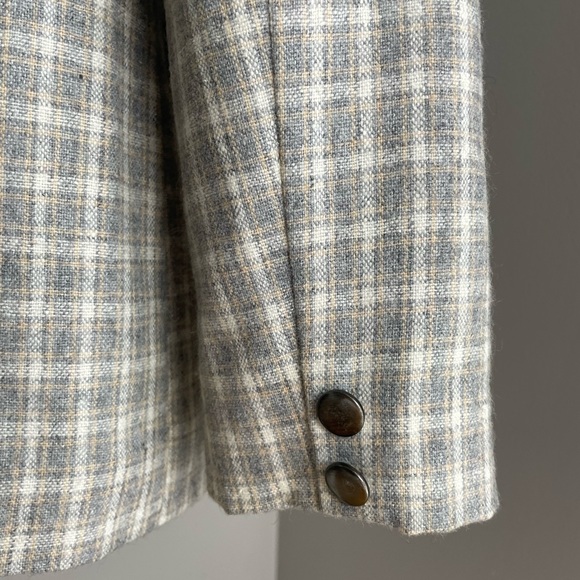 Custom Tailored Handmade Plaid Double Breasted Wool Blazer - M - Picture 8 of 16